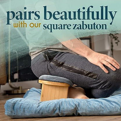 Meditation Bench - Bamboo, Foldable & Ergonomic Meditation Stool - Sturdy Prayer Bench with Meditation Cushion, Comfortable for Kneeling or Sitting - Perfect for Deeper & Longer Meditation