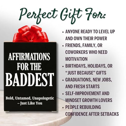 Isaac Liev Baddest Affirmation Cards for Women & Men – 50 Positive Motivational Inspirational Quotes – Daily Affirmation Deck for Confidence, Mindset - style: Baddest Affirmation