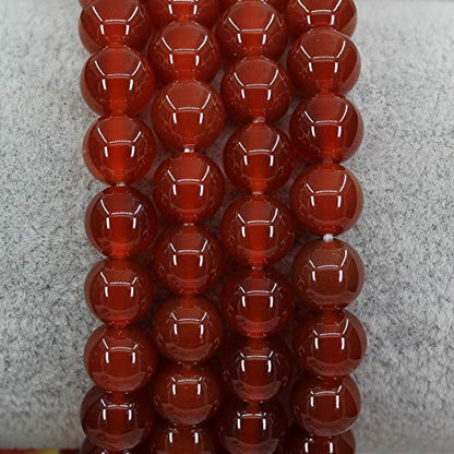 Keleny Gem Semi Precious Gemstones 8mm Round Beads Crystal Stretch Bracelets 7 Inch Unisex - color: AA Grade Dyed Red Agate