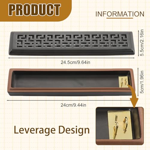 CEREMONY Incense Holder for Sticks, Ceramic Insence-Stick Holder Ash Catcher, Incense Holder Timkburner for Meditation Yoga Spa Room Incense Holder (Lever Brown) - color: Lever Brown