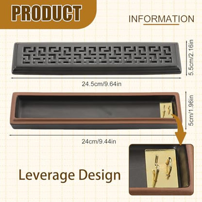 CEREMONY Incense Holder for Sticks, Ceramic Insence-Stick Holder Ash Catcher, Incense Holder Timkburner for Meditation Yoga Spa Room Incense Holder (Lever Brown) - color: Lever Brown