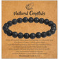 MAIBAOTA Healing Crystal Bracelet for Women Men, 8/4 mm Natural Stone Beaded Bracelets, Jewelry Birthday Gifts, Round Gemstones Stretch Bracelets - color: Black-Lava Rock, size: 8 mm