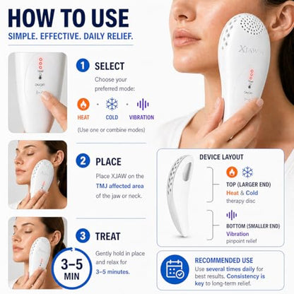 XJAW™ Advanced 3-in-1 Heated & Cooling Jaw & Neck Massager with Precision Vibration – Rechargeable Premium Wellness Device for Relaxation & Daily Comfort