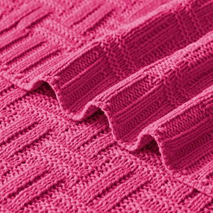 Aormenzy Soft Cozy Acrylic Throw, Cable Knit Blanket for Couch, Sofa, Bed - Hot Pink (1.7lb) 50x60 - color: Hot Pink