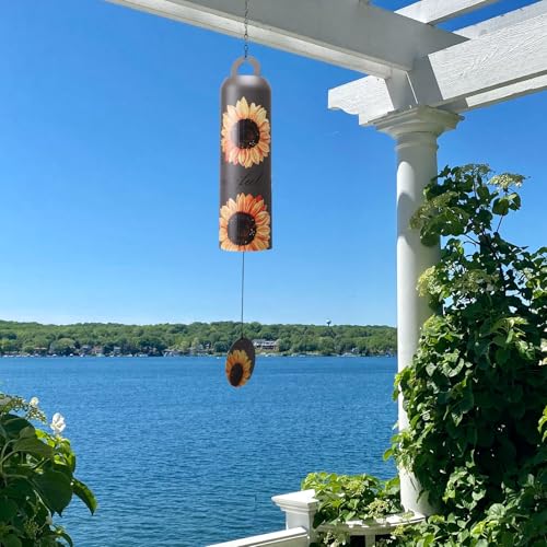 Taman Wind Chime - 28" Sunflower Metal Wind Bell Deep Tone Serenity Valentine's Day Gift Mobile Memorial Sympathy Gift for Home, Outdoor, Yard, Patio,Garden Decor