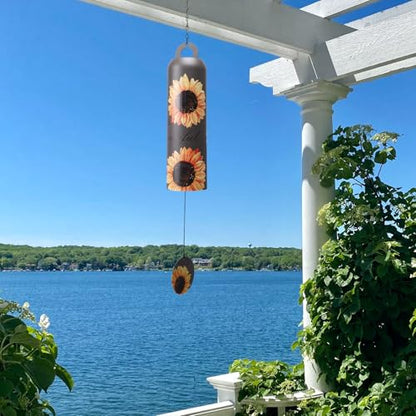 Taman Wind Chime - 28" Sunflower Metal Wind Bell Deep Tone Serenity Valentine's Day Gift Mobile Memorial Sympathy Gift for Home, Outdoor, Yard, Patio,Garden Decor
