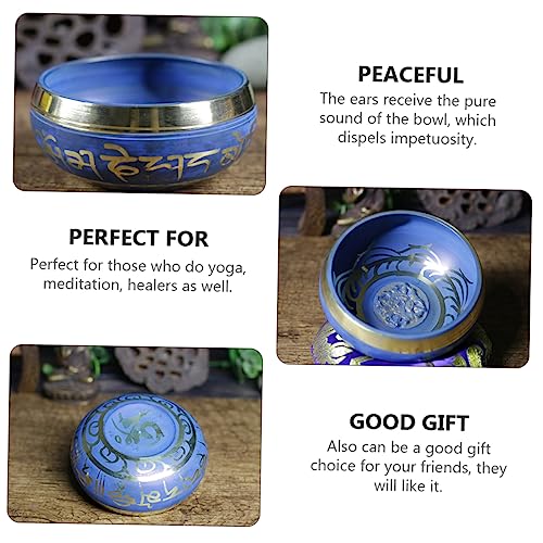 1set Copper Sound Bowl Yoga Meditation Instrument Singing Bowl Handcrafted Tibetan Nepal for Stress Relief Relaxation