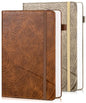 CAGIE Lined Journal for Men Women, Tree Growth Ring Leather Bound Journal Notebook, 256 Pages 100 GSM Journals for Writing, A5 Hardcover Journaling Notebooks,2 Pack (Brown & Khaki) - color: I-Brown & Khaki