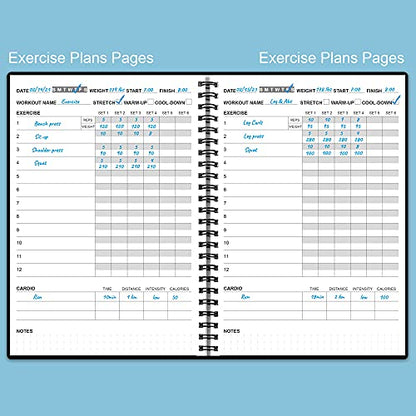 Fitness Planner for Women & Men - A5 Workout Log Book/Exercise Workout Log to Track Weight Loss, GYM, Bodybuilding Progress - Daily Health & Wellness Workout Journals, 5.8X8.25 In Workout Book - style: Black