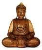 Wooden Serene Sitting Buddha Statue - Handmade Meditating Sculpture - Hand Carved Dhyana Mudra Figurine - Zen Home Decor Accent, Oriental Spiritual Home Room Decoration Gift (12" Tall) - size: 12" Tall
