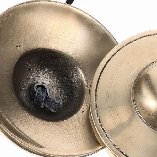 Copper Meditation Cymbal Bell Handmade Percussion Instrument for Yoga Mindfulness Sound Therapy with Delicate Pattern and Smooth Edges Religious Style Chime for Adults