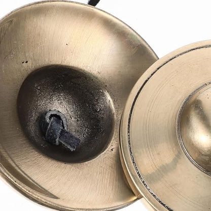 Copper Meditation Cymbal Bell Handmade Percussion Instrument for Yoga Mindfulness Sound Therapy with Delicate Pattern and Smooth Edges Religious Style Chime for Adults