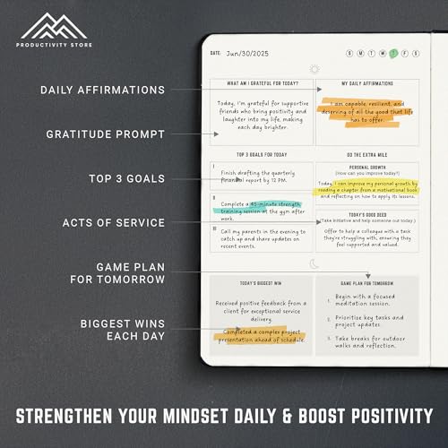 PRODUCTIVITY STORE Better Man Journal - Gratitude Journal – 5 Minute Journal - Reflection Manifestation Journal for Mindfulness & Self Care Journal – Goal/Guided Gratitude Journal for Men