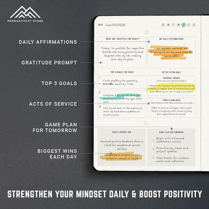PRODUCTIVITY STORE Better Man Journal - Gratitude Journal – 5 Minute Journal - Reflection Manifestation Journal for Mindfulness & Self Care Journal – Goal/Guided Gratitude Journal for Men