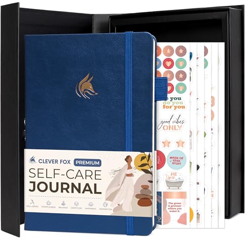 Clever Fox Self-Care Journal Premium – Daily Gratitude & Mental Health Notebook for Women – Reflection & Personal Development Journal (Mystic Blue) - color: Mystic Blue
