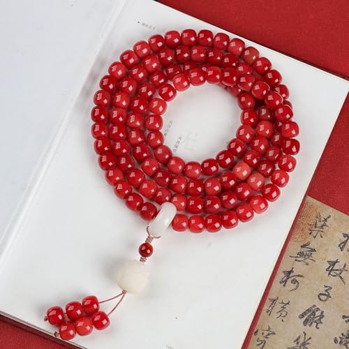 Mala Bead Strand Bracelet, 108 Buddhist Prayer Beads Yoga Meditation Green Malachite Beads Necklace Women man - style: 10mm Red Wine