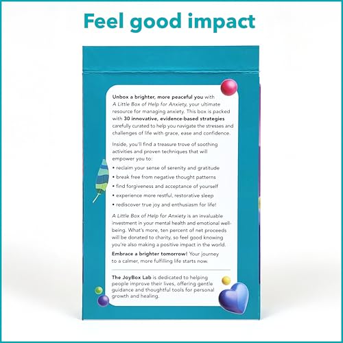 A Little Box of Help for Anxiety. 30 Evidence-Based strategies with Step by Step Guidance for Anxiety Relief, Stress Management, self-Care and Emotional Wellness. A Thoughtful Gift idea.