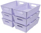 Tiawudi Stackable Woven Plastic Basket, Storage Bins for Cabinet, Closet, Shelf, Under Sink and Countertop, Pantry Organizer Bins, 6 Pack - color: Violet