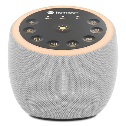 Hotmoon Sound Machine for Sleep, Cocoon 2 White Noise Sound Machine with 40 Relaxing Sounds, Dual-Speaker & Timer, 8 Night Light, Pink Brown Green Noise for Sleeping Adults, Office Privacy, Plug-in - size: Light Gray