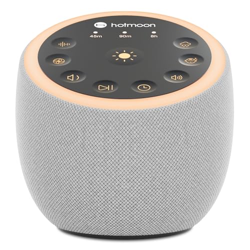 Hotmoon Sound Machine for Sleep, Cocoon 2 White Noise Sound Machine with 40 Relaxing Sounds, Dual-Speaker & Timer, 8 Night Light, Pink Brown Green Noise for Sleeping Adults, Office Privacy, Plug-in - size: Light Gray