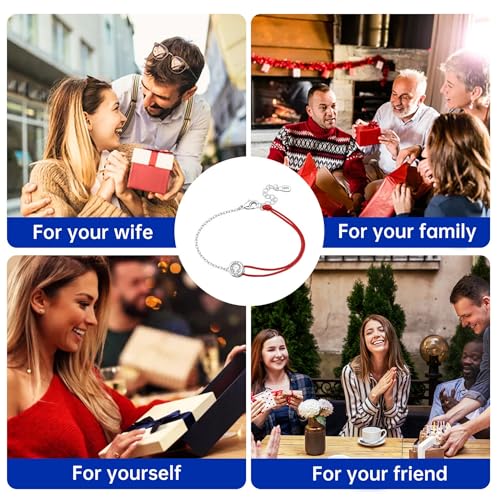 925 Sterling Silver Bracelet for Women,Silver Bracelet Chain Presents for Sister Daughter and Friend, Women's Jewelry for the Daily Occasion - color: Silvery | Chain and Red Rope