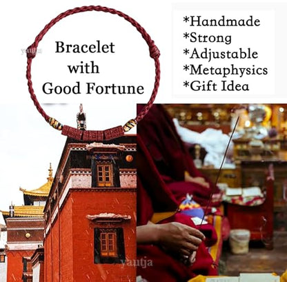 yautja Tibetan Buddhist Lucky Red String Bracelets Spiritual Protection Handmade Adjustable Red Buddha Bracelet Yoga Prayer Cinnabar Beads Amulet Bracelet Evil Protection Women Jewelry Gift for Health Charm Wealth Good Fortune - color: winered