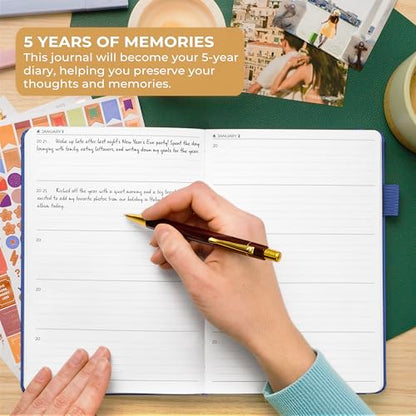Clever Fox One Line A Day Journal – 5-Year Memory Notebook – Daily Time Capsule Diary for Women & Men –Five-Year Day-by-Day Planner (Mystic Blue) - color: Mystic Blue