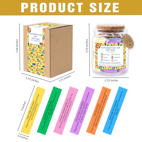 Conversation Cards for Kids In Jar, 150 Cards, Connect, Build Social Emotional Learning Skills, Mental Health Decor for School, Counseling Decor, Back to School Supplies - style: Conversation jar for Kids
