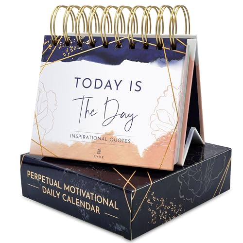 Motivational Daily Flip Calendar with 366 Inspirational Quotes – Inspirational Gifts for Women, Perpetual Desk Calendar, Office Decor for Women, Daily Affirmations, Motivational Desk Decor - color: Blue - Motivational for Women