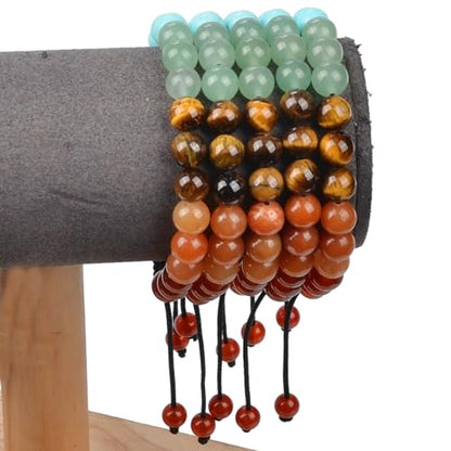 MASSIVE BEADS Handmade Yoga Stretch Elastic Bracelet Natural Stone Crystal Healing Power Energy Gifts for Unisex Adult 4mm 6mm 8mm 10mm