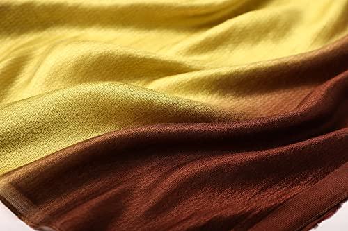 WINCESS.YU Women Gradient Scarf Long Shawls and Wraps Fashion Plain Pashmina Formal Scarf - color: Yellow Gradient