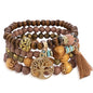 Stackable Stretch Bracelets for Women Tree of Life Bead Bracelet Boho Jewelry - color: 1-Tree-Brown