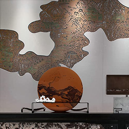 HASMI Office Desk Decor New Chinese Ink Zen Round Decoration Home Living Room Desktop Decoration Office Desktop Decoration Decoration Desk Decorations