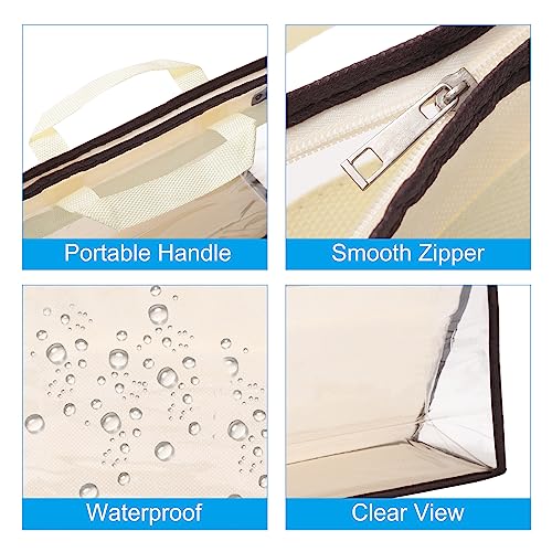 PATIKIL Handbag Dust Bags, 2 Pack Clear Purse Storage Organizer S Size PVC Dustproof Handbag Cover Transparent Purse Protector, Beige - color: Beige, size: S