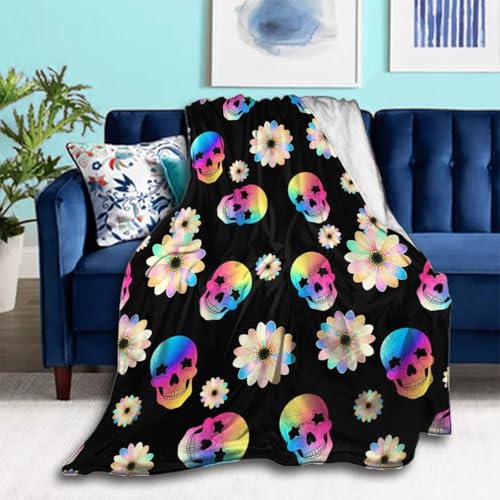 Cute Fleece Blankets Gift for Boys Girls, Soft and Warm Throw Blankets for Couch Sofa and Bed, Compatible with Flowers Floral Sugar Skull, Lightweight Warm Fuzzy Blanket Throw Blankets - color: Pattern (123), size: 60"x50"