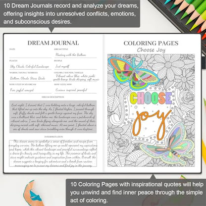 Mental Health Journal, 91-Day Self Care Journal for Women Men, Guided Anxiety & Stress Relief Journal with Mood Tracker, Cognitive Behavioral Therapy Journaling with Mental Health Coloring Pages & Dream Log - color: Dark Green