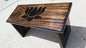 Hand Crafted Kona Stain Meditation Bench with Hand Painted Lotus Flower and Legs.