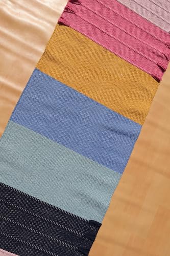 Jaipur art & Rugs Cotton Yoga Mat - Eco-Friendly Hand-Woven Rug - Non Slip & Thick (24”x72”x5mm) for Everyday Fitness at Home - Comfortable Extra-Long - color: Multicolor 11