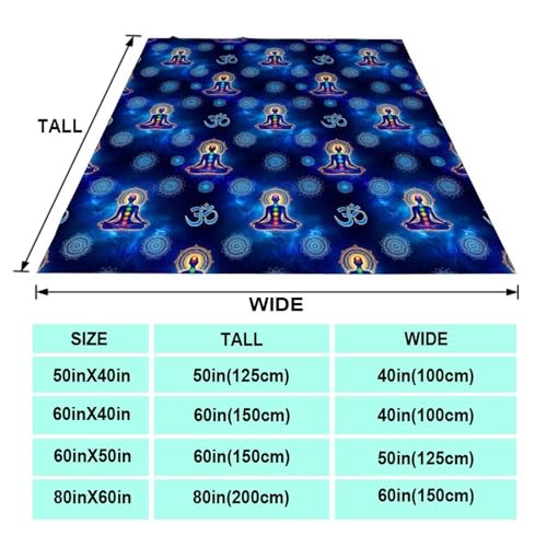 Adult Child Soft Cozy Blankets, Yoga Mandala Meditation Hippie Chakra Warm Throw Wrap Cover Throw Wearable Cuddle, Home Blanket - color: Pattern 13, size: 50x60inch-teens