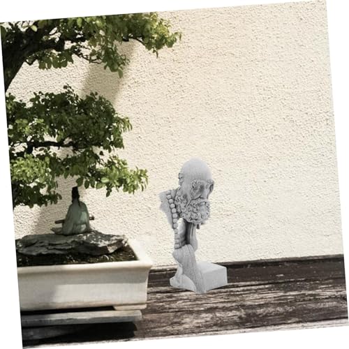 HANABASS Decorative Stone Buddha Statue for Garden and Home Lightweight Zen Figurine for Indoor and Outdoor Use Charming Buddhist Aesthetic for Bonsai Arrangements