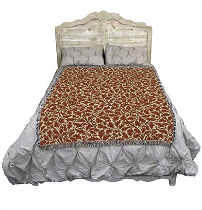 Pure Country Weavers William Morris Oak Tree Autumn Blanket - Arts & Crafts - Gift Tapestry Throw Woven from Cotton - Made in the USA (72x54) - color: Autumn, size: Large