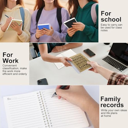 3Pcs A6 Spiral Notebook,Inspirational Journal,Motivational Journal for Women Men,Spiral Journal Notebook College Ruled Daily Diary for School,Travel,Business,Work (3Pcs-A6 Always Mix Dark) - color: 3pcs-a6 Always Mix Dark