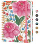 Lined Spiral Journal Notebook, A5 College Ruled Notebook for Journaling, Note-Taking, and Daily Planning, Durable Hardcover with an Elegant Design, Bloom - color: Z.Bloom