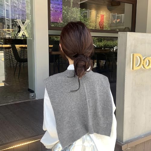 Sweater Shawl Wraps for Women Fashion Knitted Shoulder Shawls Ponchos Casual Sweaters Scarf Cape Wraps with Sleeves - color: 04 Grey