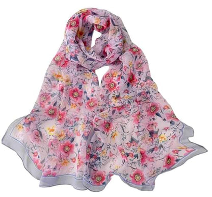 Pokeedioty Scarfs for Women Lightweight Fashion Scarves Elegant Floral Pattern Sheer Scarfs Sunscreen Shawls Wraps - color: P 071
