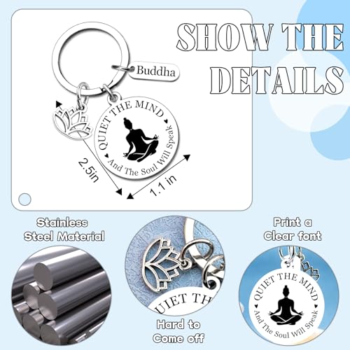 Yoga Gifts for Women Meditation Gifts for Women Yoga Instructor Gift Pilates Gift for Her Spiritual Zen Meditation Yogis Accessories for People with Anxiety keychain Lotus Jewelry Buddhist Present