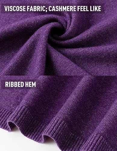PULI Women's Versatile Knitted Shawls Scarf Poncho Sweater with Buttons Lightweight Spring Summer Fall Wraps - color: A-purple