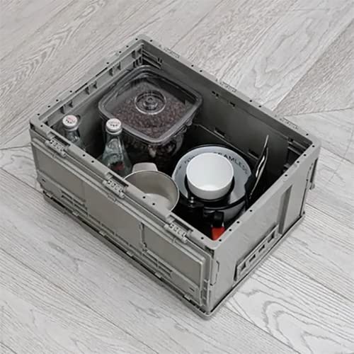 SHIMOYAMA PP Lidded Home Storage Box, 19L/5Gal, Foldable Storage Drinks Bin, Bedroom and Camping Organize Container, Celadon Green - size: Small (19L)