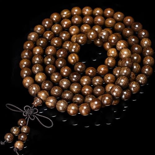 Zen Dear Unisex Natural Silkwood Tibetan Buddhism Meditation Prayer Bead Necklace Japa Mala Beads Bracelets - style: 6mm 108 Beads