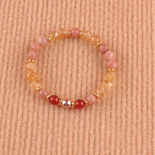 KSQS Healing Stone Bead Bracelet for Women, Natural Gemstones Balance Protection Bracelet, Spiritual Crystal Beads Bracelet Anxiety Relief with Meaning Card - style: Uplifting
